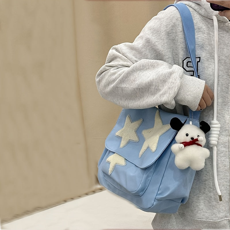 Cute Pentagram Messenger Bag, College Student Bookbag