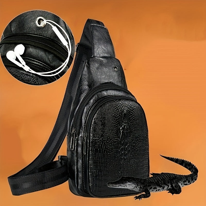 Crocodile Pattern Waterproof Waist Bag, Popular Casual Fashion
