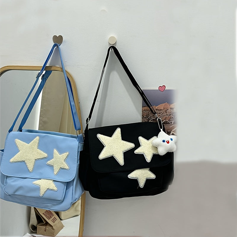 Cute Pentagram Messenger Bag, College Student Bookbag
