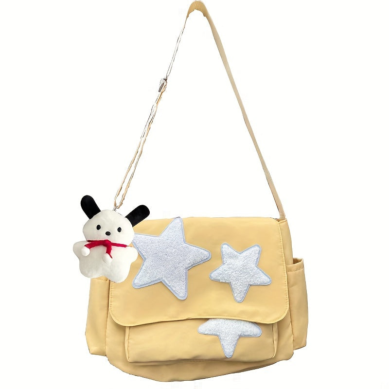 Cute Pentagram Messenger Bag, College Student Bookbag