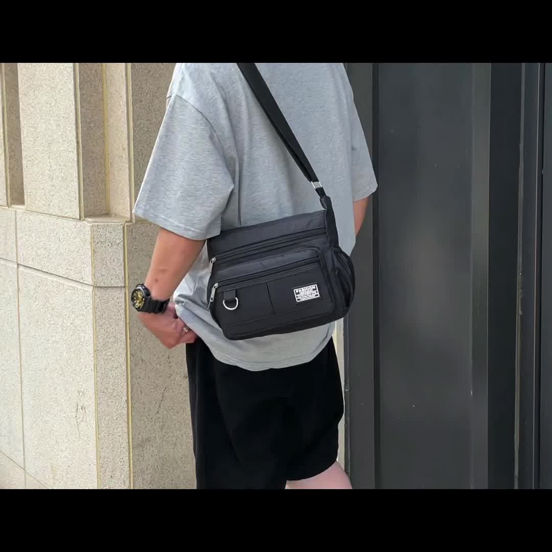 Large Capacity Waterproof Backpack, Nylon Single Shoulder Bag